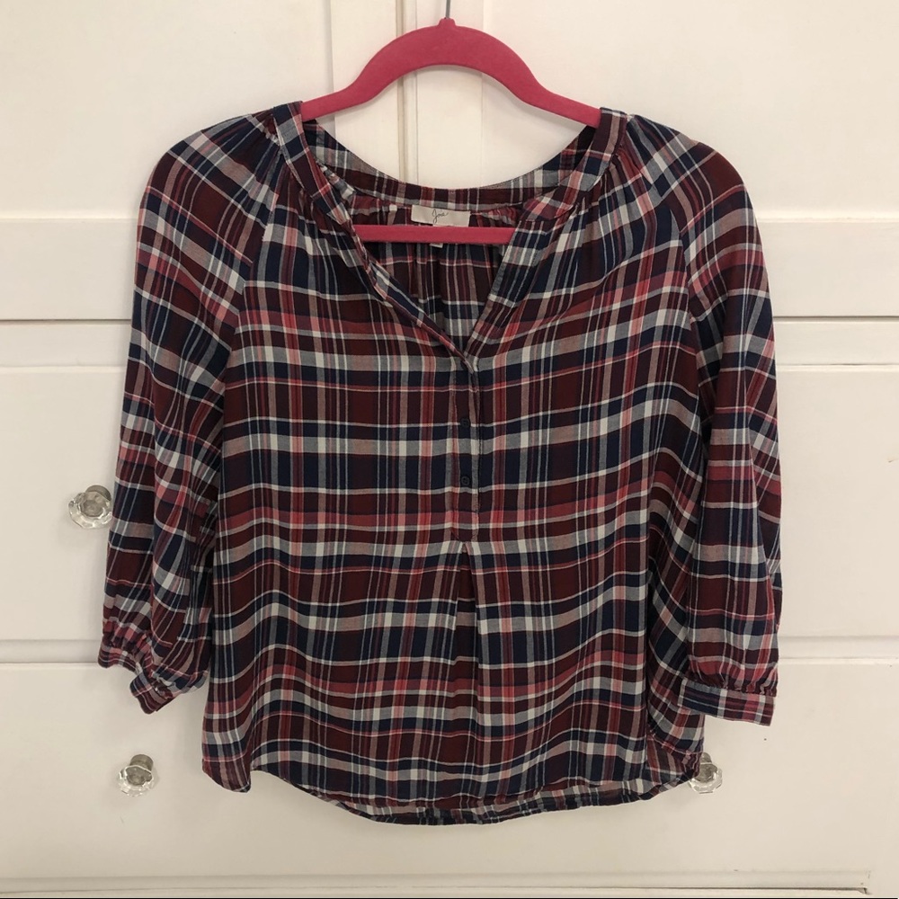 Joie Plaid Blouse Size S